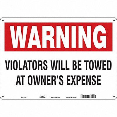 CONDOR 478D91 Vehicles Will Be Towed Sign 14 x 20