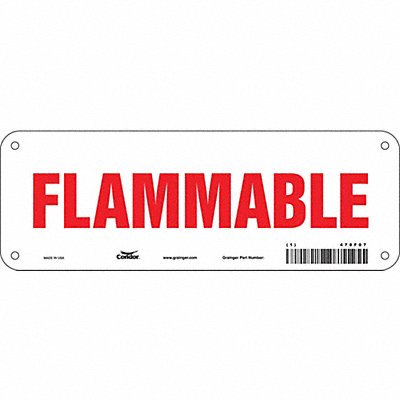 CONDOR 478F07 Safety Sign 3.5in x 10in Aluminum