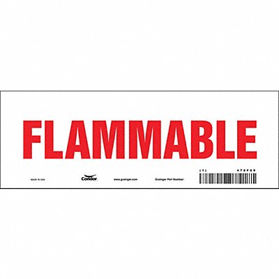 CONDOR 478F09 Safety Sign 3.5in x 10in Vinyl