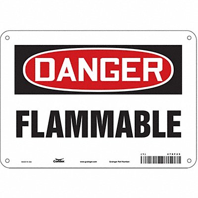 CONDOR 478F45 Danger Sign 7 in x 10 in Aluminum
