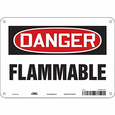 CONDOR 478F47 Safety Sign 7 inx10 in Polyethylene