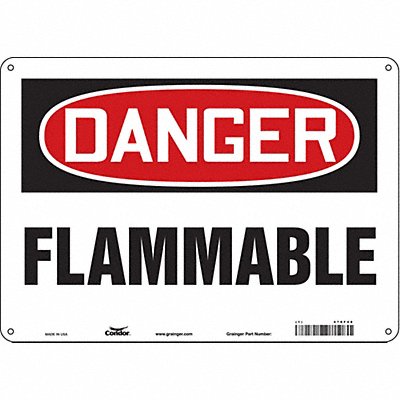 CONDOR 478F48 Safety Sign 10 inx14 in Polyethylene