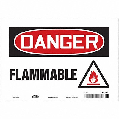 CONDOR 478F56 Safety Sign 7 inx10 in Vinyl