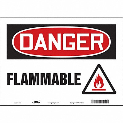 CONDOR 478F57 Safety Sign 10 inx14 in Vinyl