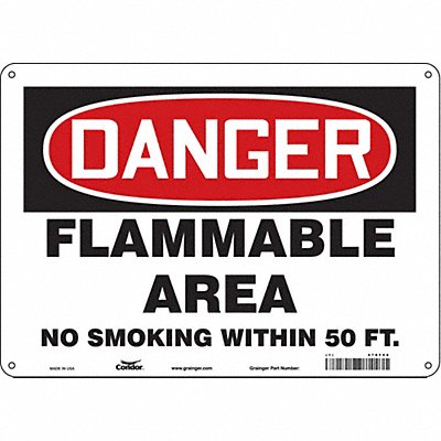 CONDOR 478F66 Safety Sign 10 inx14 in Aluminum