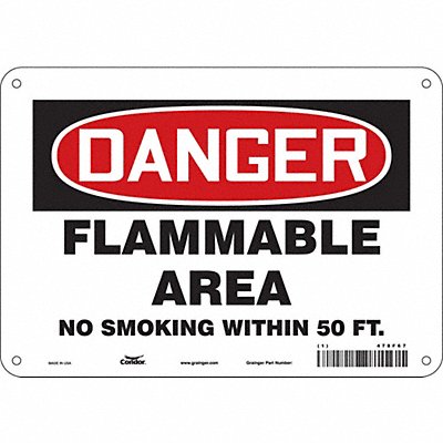 CONDOR 478F67 Safety Sign 7 in x 10 in Polyethylene