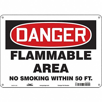 CONDOR 478F68 Safety Sign 10 in x 14 in Polyethylene