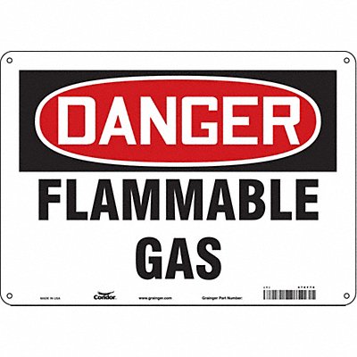 CONDOR 478F76 J6927 Safety Sign 10 inx14 in Polyethylene