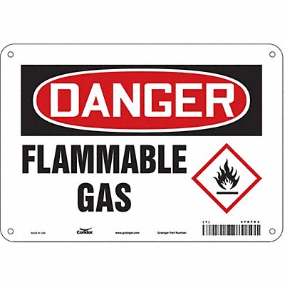 CONDOR 478F84 Safety Sign 7 inx10 in Polyethylene