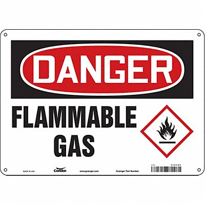CONDOR 478F85 Safety Sign 10 inx14 in Polyethylene