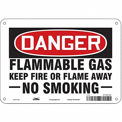 CONDOR 478F88 Danger Sign 7 in x 10 in Aluminum