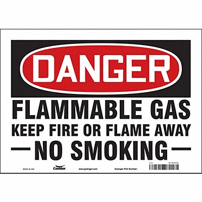 CONDOR 478F93 Safety Sign 10 inx14 in Vinyl