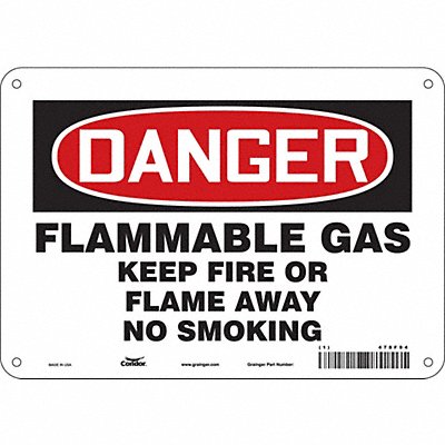 CONDOR 478F94 Safety Sign 7 in x 10 in Aluminum