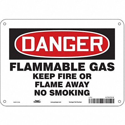 CONDOR 478F96 Safety Sign 7 in x 10 in Polyethylene