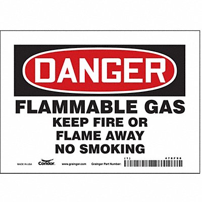 CONDOR 478F98 Safety Sign 5 in x 7 in Vinyl