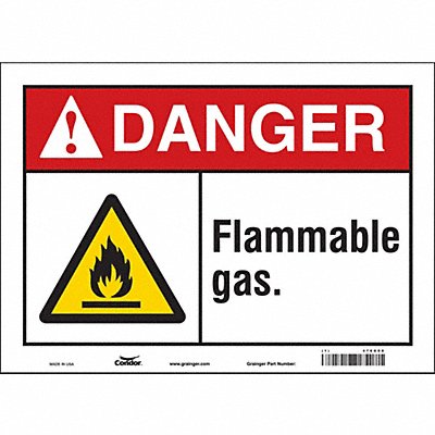 CONDOR 478G08 Safety Sign 10 in x 14 in Vinyl