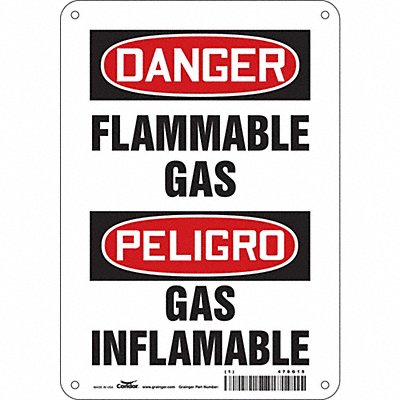 CONDOR 478G15 Safety Sign 10 inx7 in Aluminum
