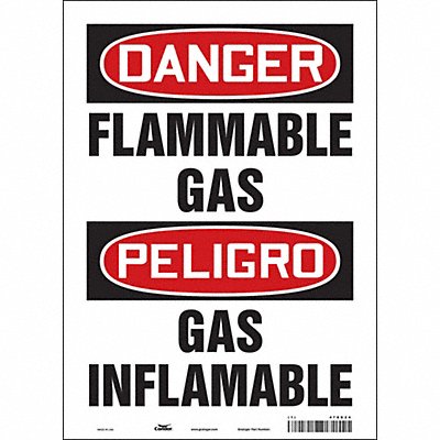 CONDOR 478G24 Safety Sign 14 in x 10 in Vinyl