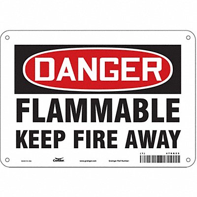 CONDOR 478G25 Danger Sign 7 in x 10 in Aluminum