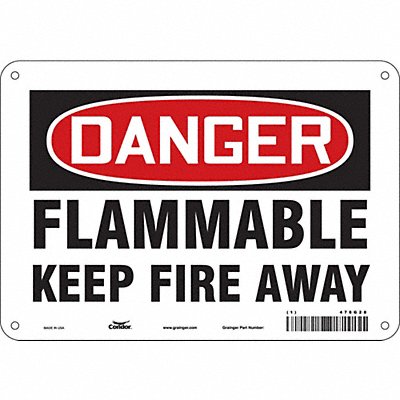 CONDOR 478G28 Safety Sign 7 inx10 in Polyethylene