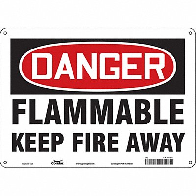 CONDOR 478G29 Safety Sign 10 inx14 in Polyethylene
