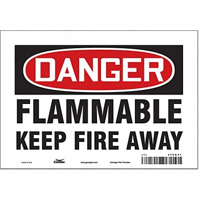 CONDOR 478G31 Safety Sign 7 inx10 in Vinyl