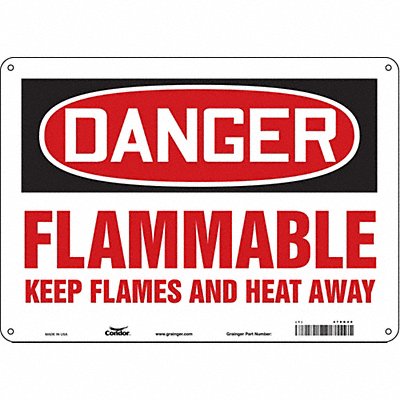 CONDOR 478G40 Safety Sign 10 inx14 in Aluminum