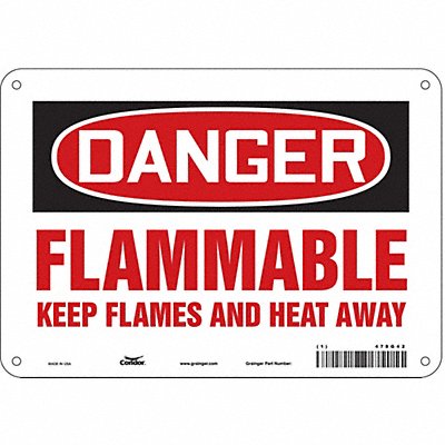 CONDOR 478G42 Safety Sign 7 inx10 in Polyethylene
