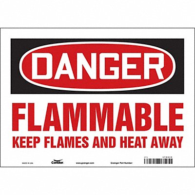 CONDOR 478G45 Safety Sign 10 inx14 in Vinyl