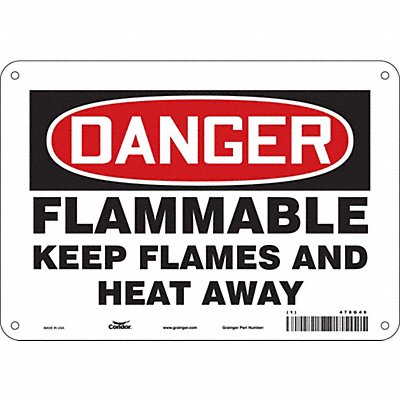 CONDOR 478G46 Safety Sign 7 in x 10 in Aluminum