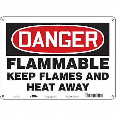 CONDOR 478G47 Safety Sign 10 inx14 in Aluminum