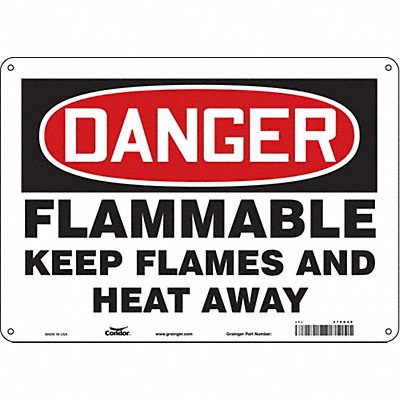 CONDOR 478G49 Safety Sign 10 in x 14 in Polyethylene