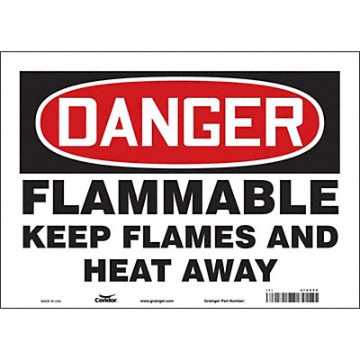CONDOR 478G52 Safety Sign 10 inx14 in Vinyl