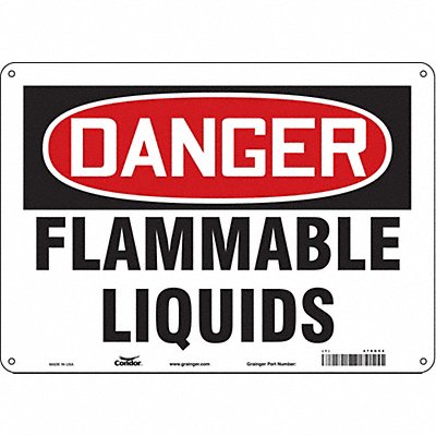 CONDOR 478G54 Safety Sign 10 inx14 in Aluminum