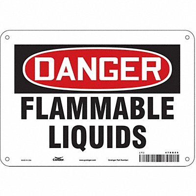 CONDOR 478G56 Safety Sign 7 inx10 in Polyethylene