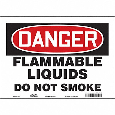 CONDOR 478G66 Safety Sign 10 in x 14 in Vinyl