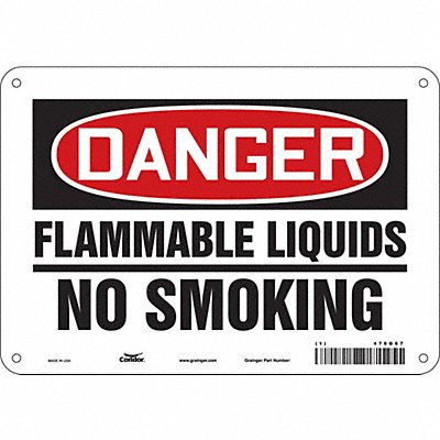 CONDOR 478G67 Safety Sign 7 in x 10 in Aluminum