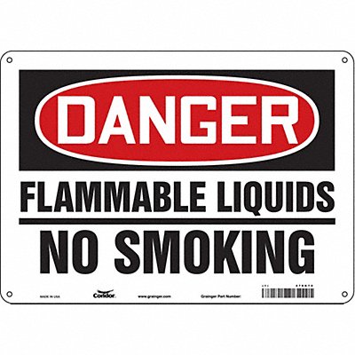 CONDOR 478G70 Safety Sign 10 in x 14 in Polyethylene