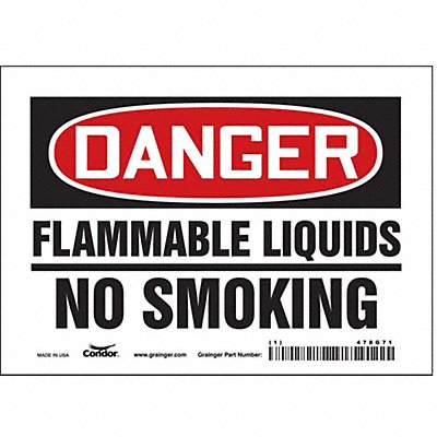 CONDOR 478G71 Safety Sign 5 in x 7 in Vinyl
