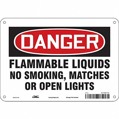 CONDOR 478G74 Safety Sign 7 in x 10 in Aluminum