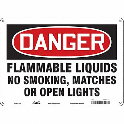 CONDOR 478G75 Safety Sign 10 in x 14 in Aluminum