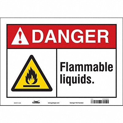 CONDOR 478G86 Safety Sign 10 in x 14 in Vinyl