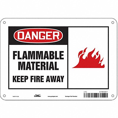 CONDOR 478G87 Safety Sign 7 in x 10 in Aluminum