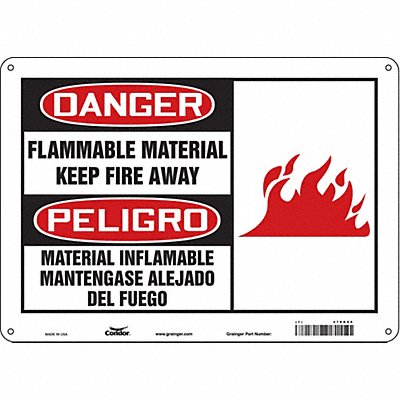 CONDOR 478G96 Safety Sign 10 inx14 in Polyethylene