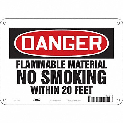 CONDOR 478H17 Danger Sign 7 in x 10 in Aluminum