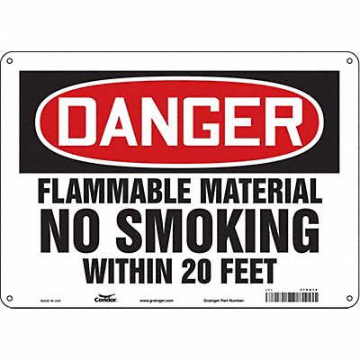 CONDOR 478H18 Safety Sign 10 inx14 in Aluminum