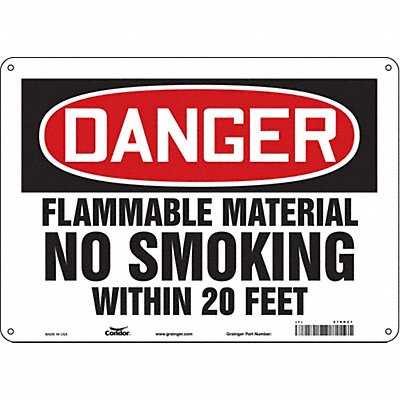 CONDOR 478H21 Safety Sign 10 in x 14 in Polyethylene