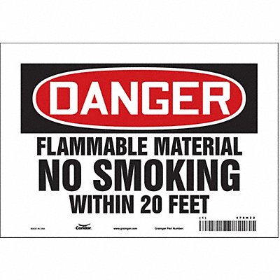 CONDOR 478H22 Safety Sign 7 in x 10 in Vinyl