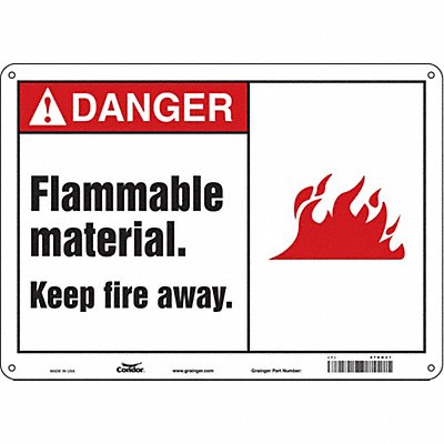CONDOR 478H31 Safety Sign 10 inx14 in Aluminum