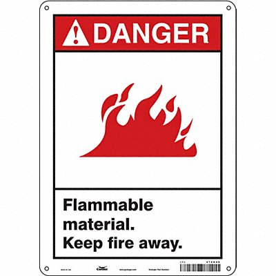 CONDOR 478H40 Safety Sign 14 in x 10 in Polyethylene